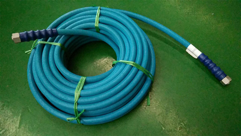 Double layered steel wire braided reinforced rubber hose