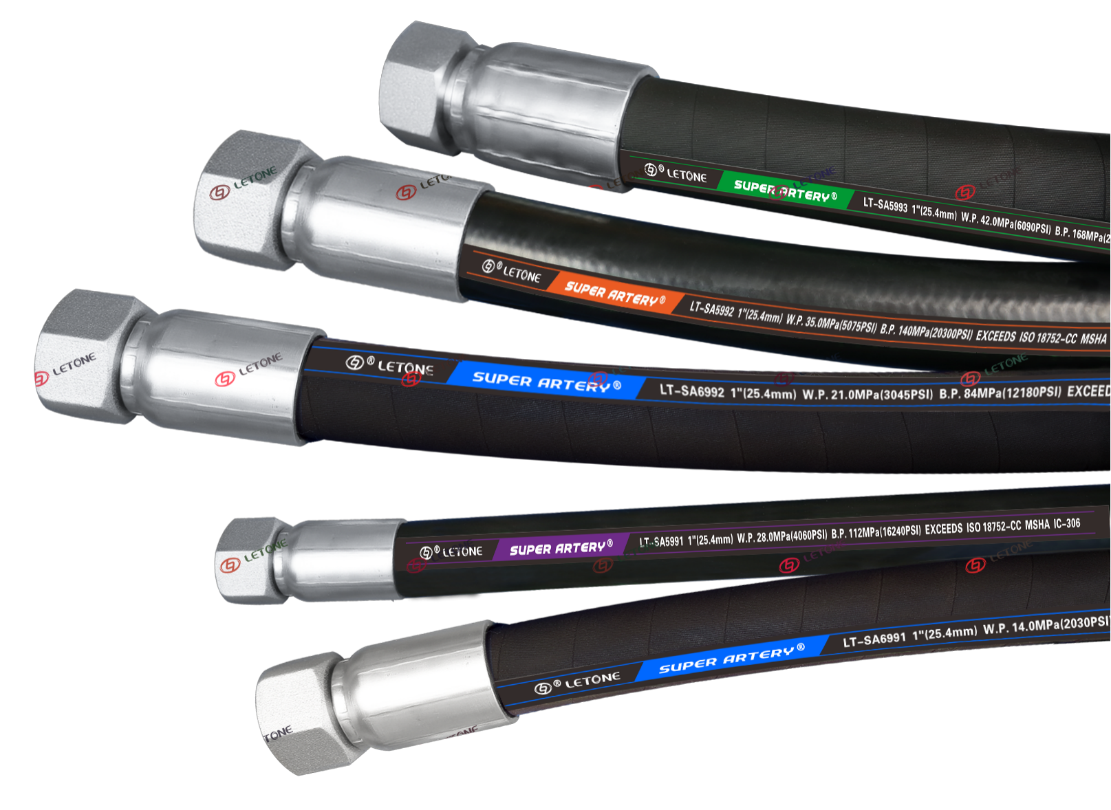 -40 ℃~100 ℃ weather resistant hydraulic hose EN856-4SP standard